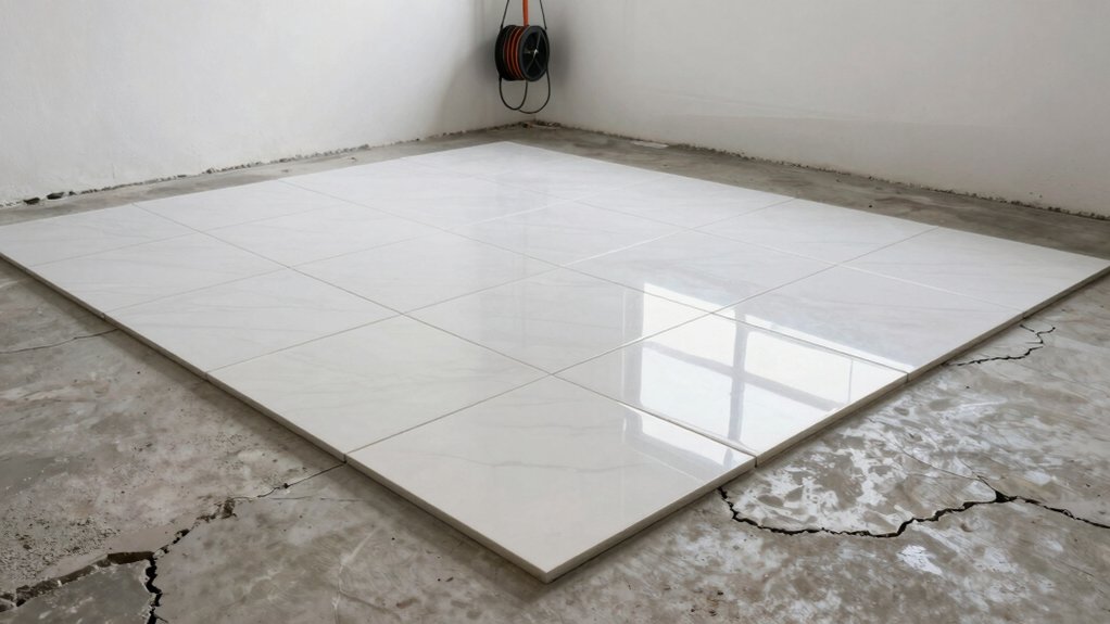 installing tiles over cracked concrete
