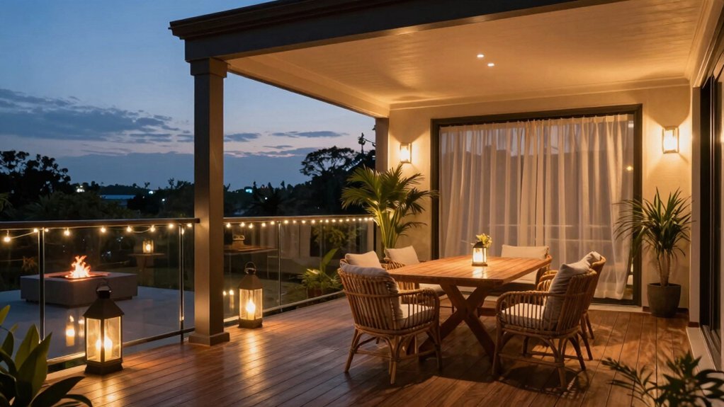 layered warm outdoor lighting