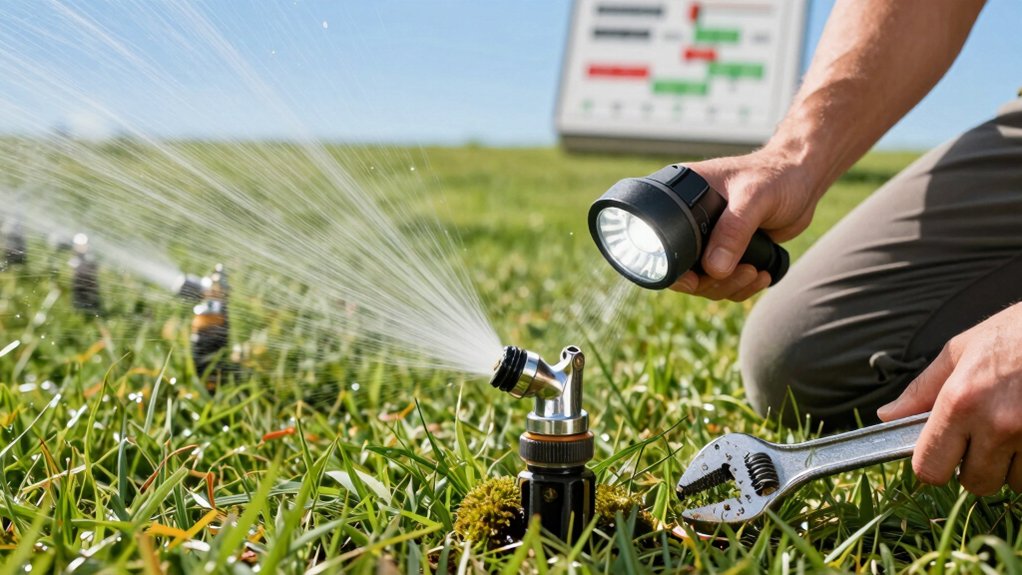 inspect and troubleshoot sprinklers