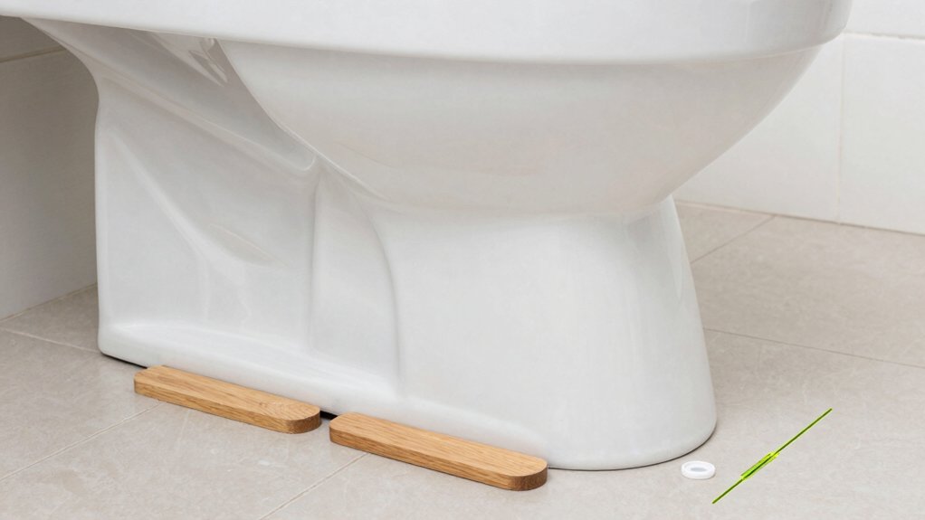 shim level stabilize toilet