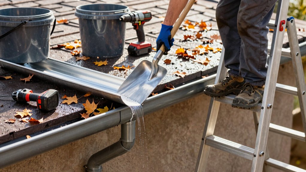 verify gutter drainage flow