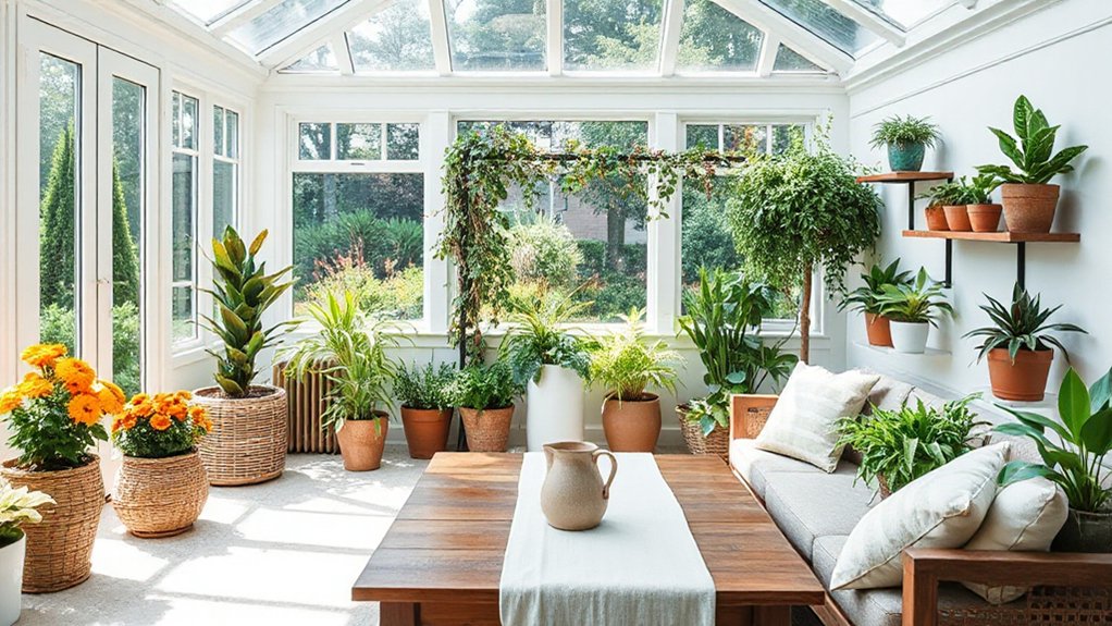 Sunroom Decorating Ideas  bright sunlight hardy attractive plants