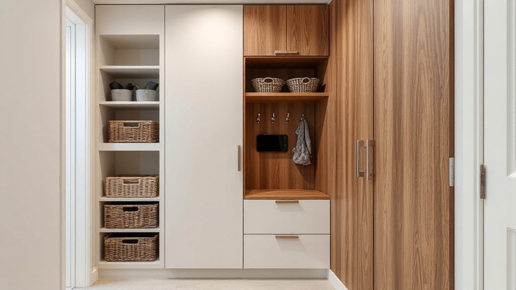 discreet space saving hallway storage