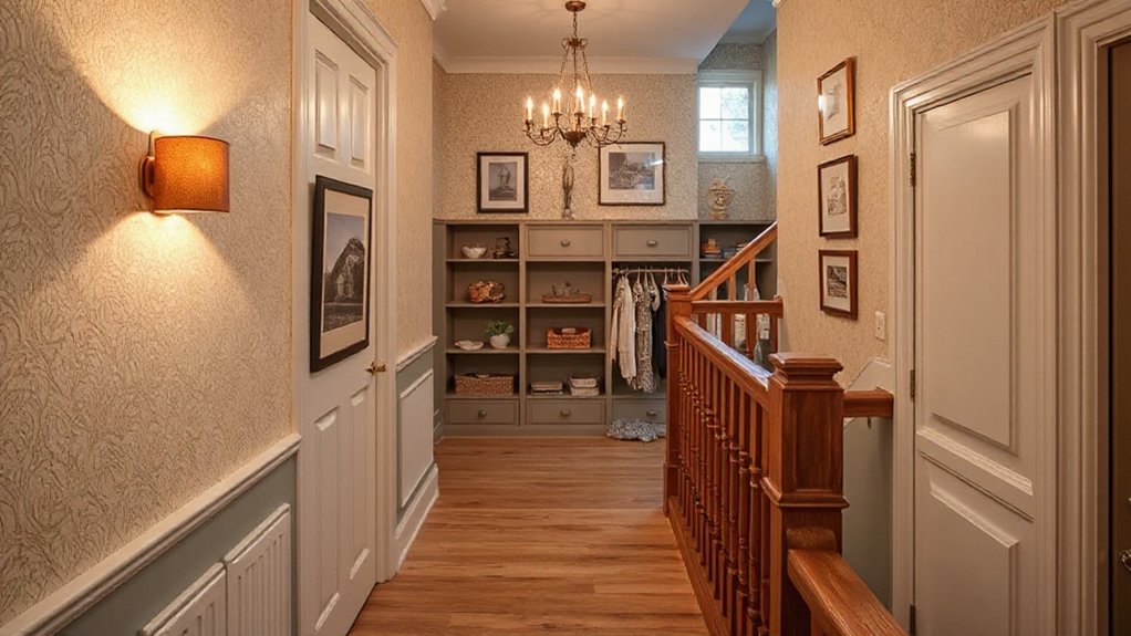 lighting wallpaper built in storage