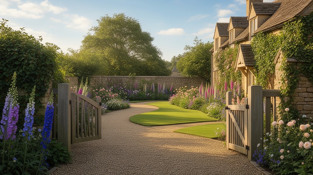Cotswolds‑Style Gardens With Gravel Driveways And Cottage Lawns