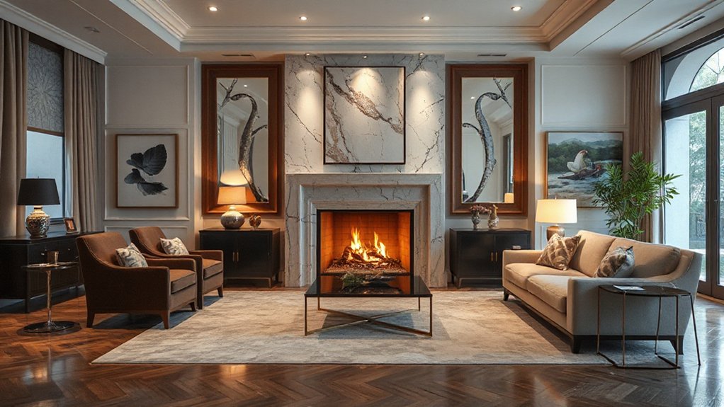 elegant durable sculptural fireplace