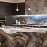 elegant sculpted stone islands