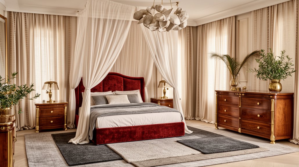 Opulent Bedroom Interiors With Layered Natural Textures