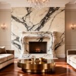 luxurious marble fireplace design
