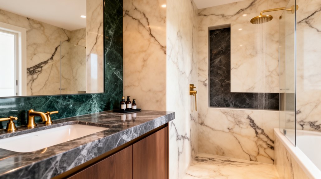 Premium Bathroom Suites Using Rare Marble Finishes