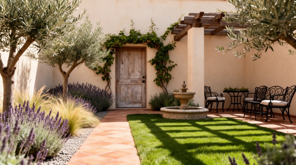 Mediterranean‑Inspired Patios And Low‑Maintenance Lawns For Hot Climates