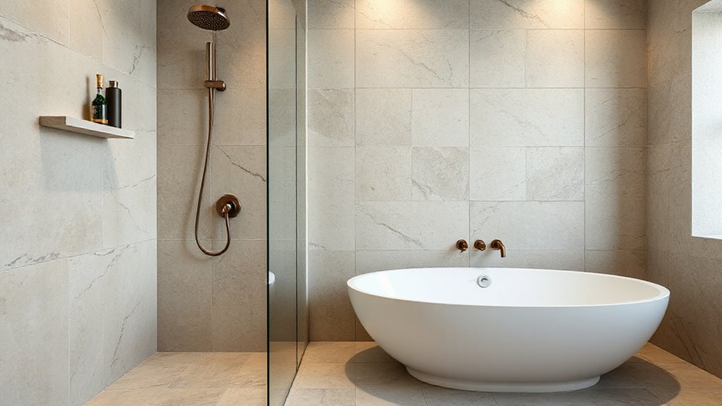 natural stone enhances bathroom durability
