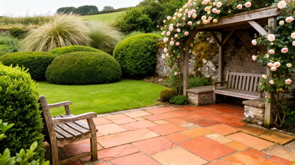 rustic patios and lawns