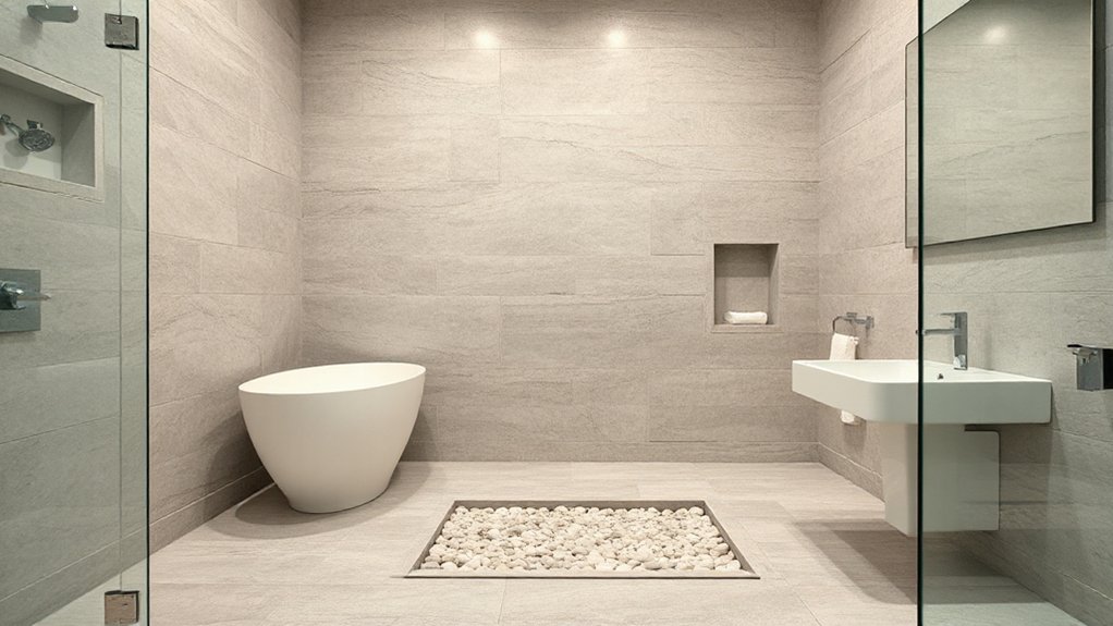 seamless stone bathroom installation